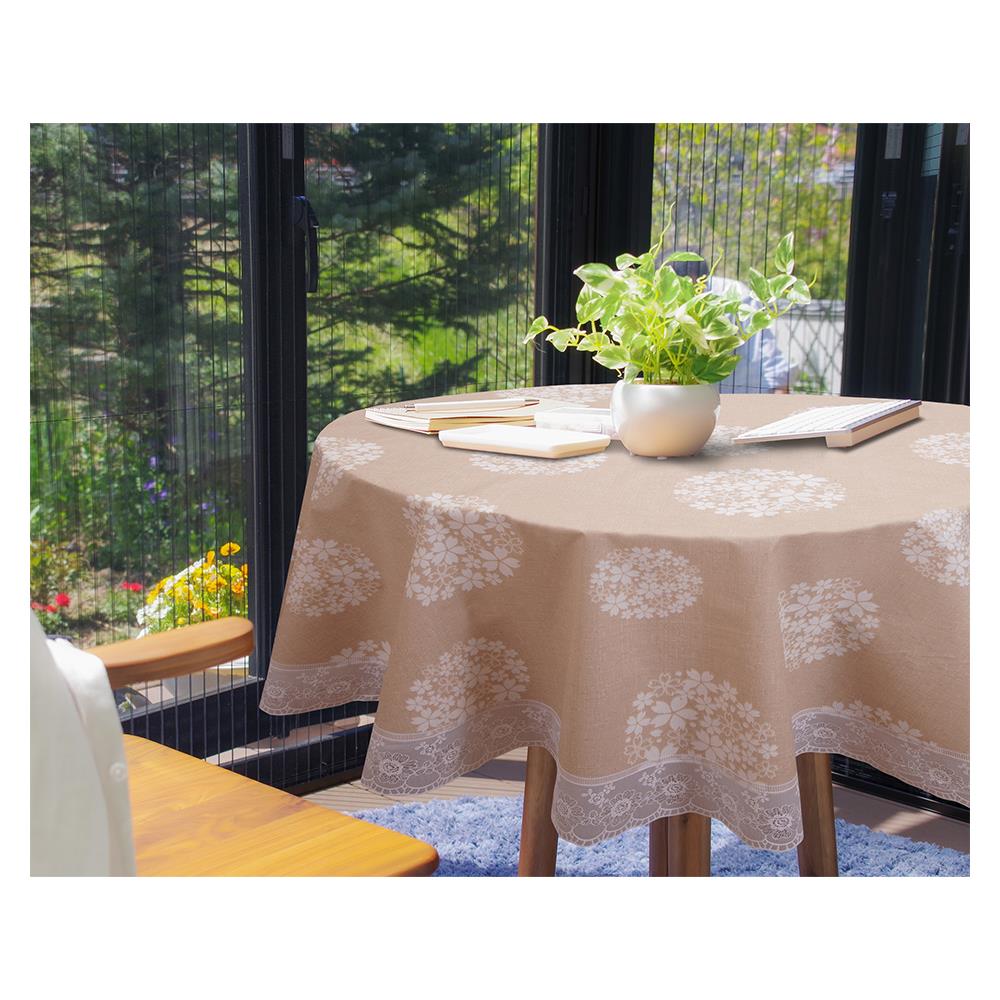 ผ้าปูโต๊ะกลมกว้าง177 ซม. FLOWER ROUND/ผืน