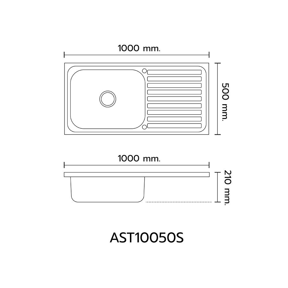 ซิงค์ฝัง 1หลุม 1ที่พัก LTP AST10050(S) สเตนเลส