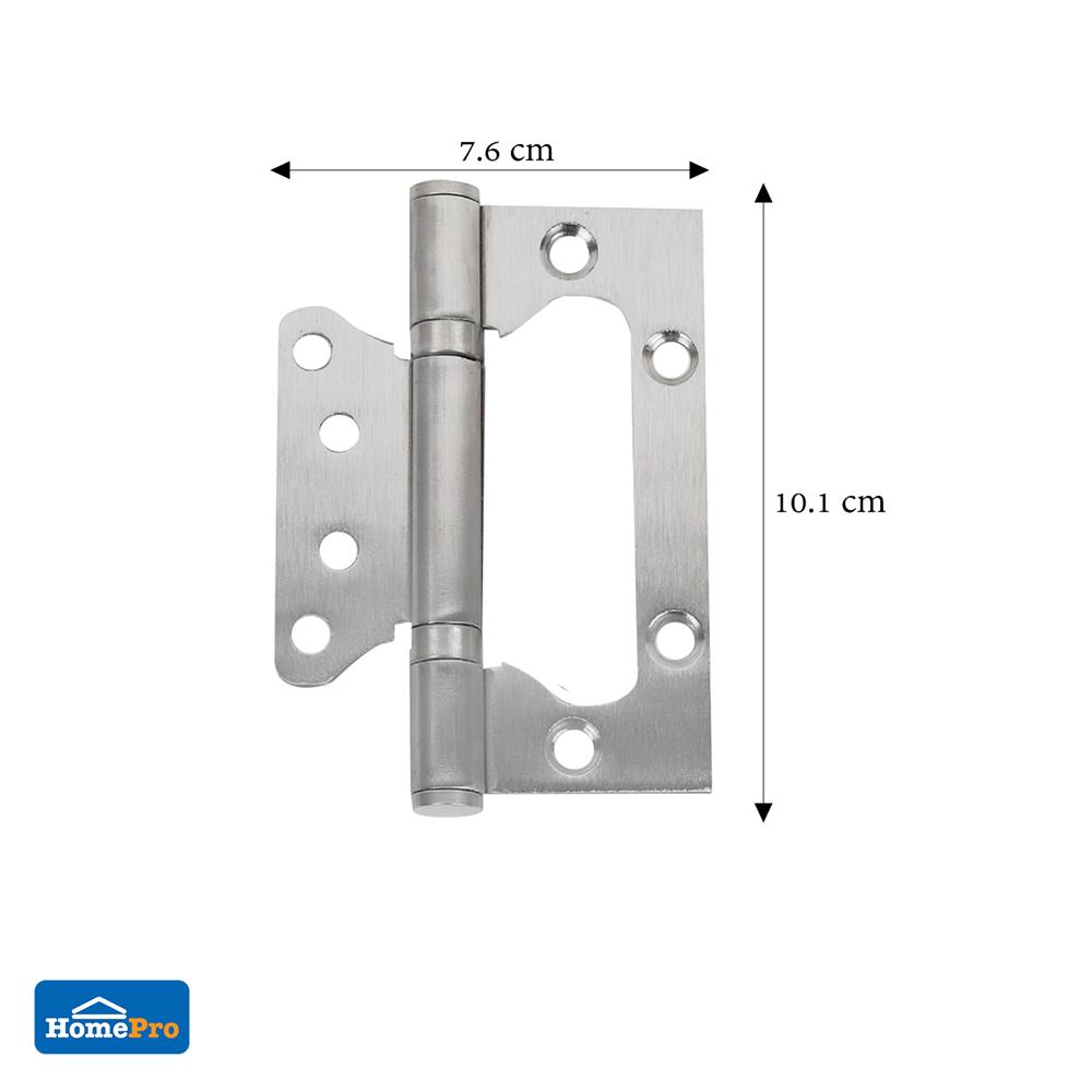 บานพับ 4X3 นิ้ว AZLE 268 ไม่เซาะร่อง สีสเตนเลส แพ็ก 3 ชิ้น