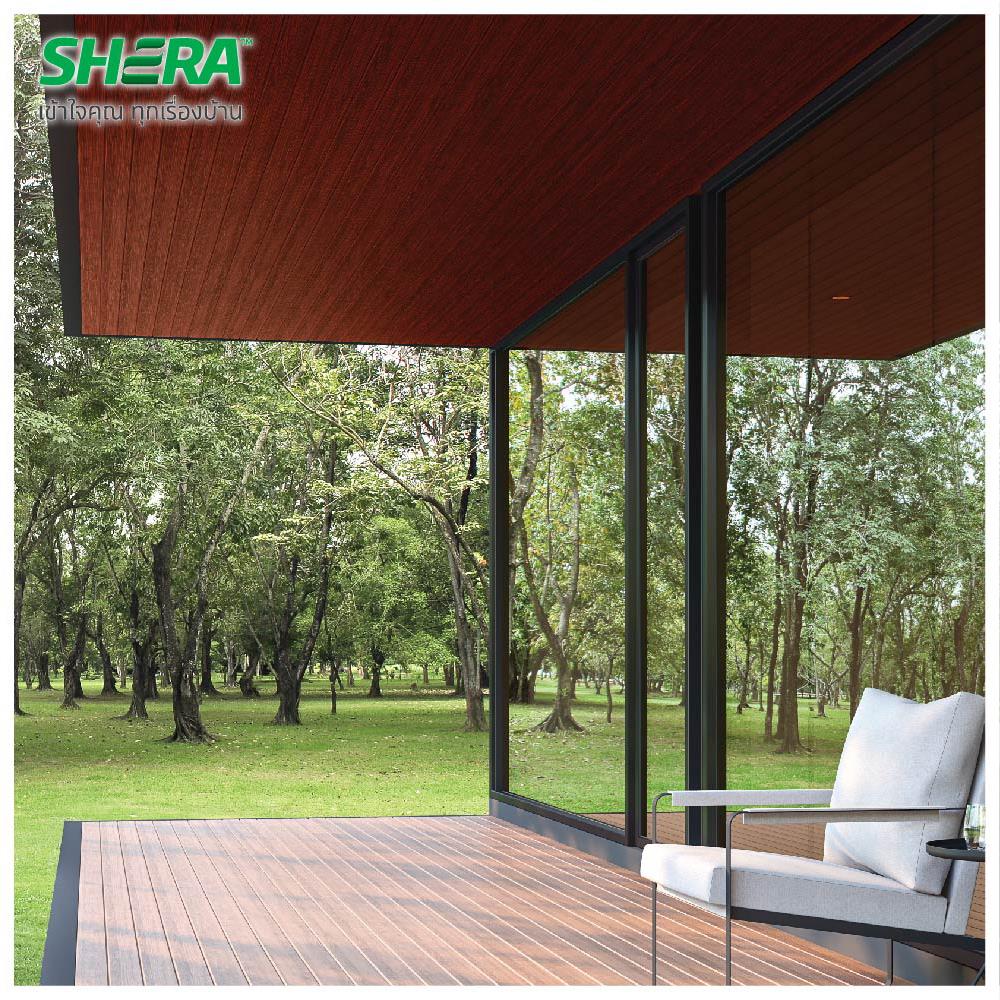 ไม้ระแนง SHERA ลายสัก 7.5X300X0.8 ซม. สีไม้มะค่าแดง