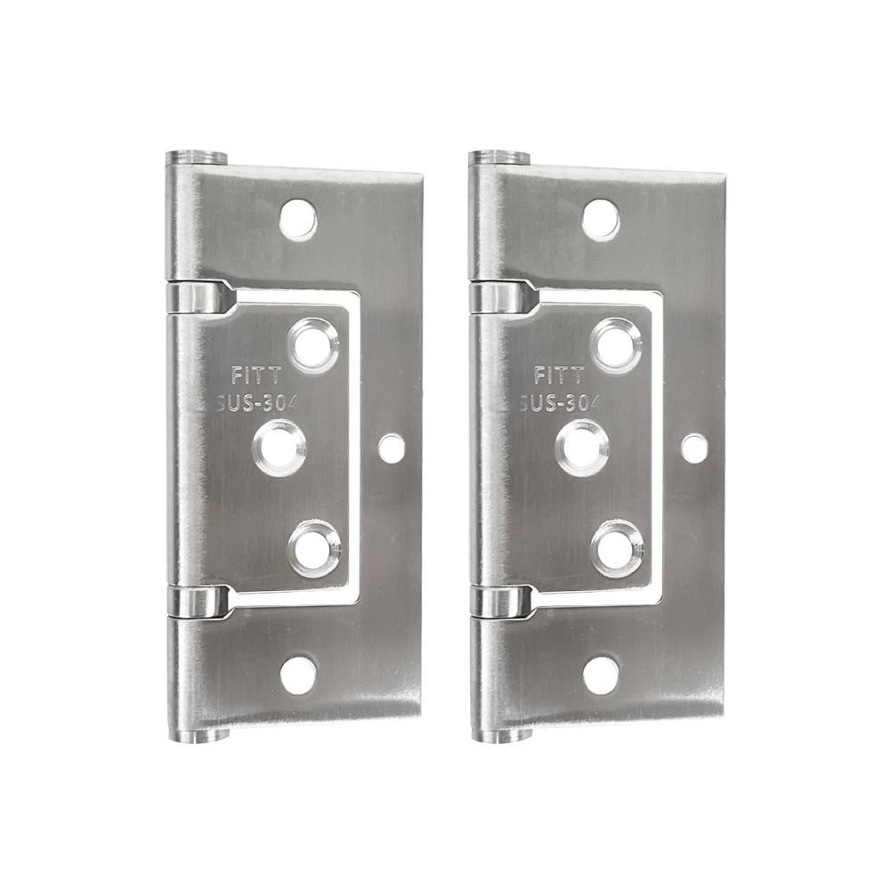 บานพับ 4X3 นิ้ว AZLE 268 SUS 304 ไม่เซาะร่อง สีสเตนเลส แพ็ก 2 ชิ้น