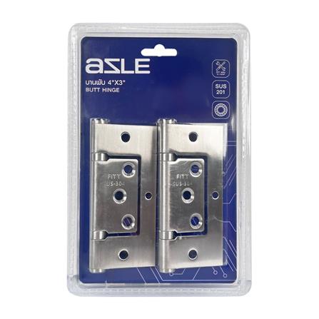 บานพับ 4X3 นิ้ว AZLE 268 SUS 304 ไม่เซาะร่อง สีสเตนเลส แพ็ก 2 ชิ้น_2