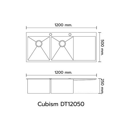ซิงค์ฝัง 2หลุม 1ที่พัก LTP DT12050 สเตนเลส_3