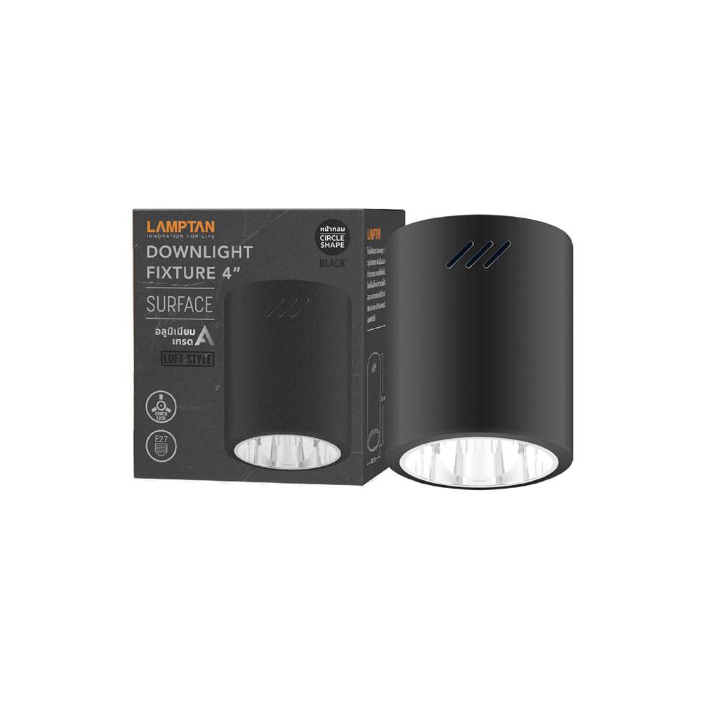 ดาวน์ไลท์ LAMPTAN SURFACE สีดำ 4 นิ้ว กลม