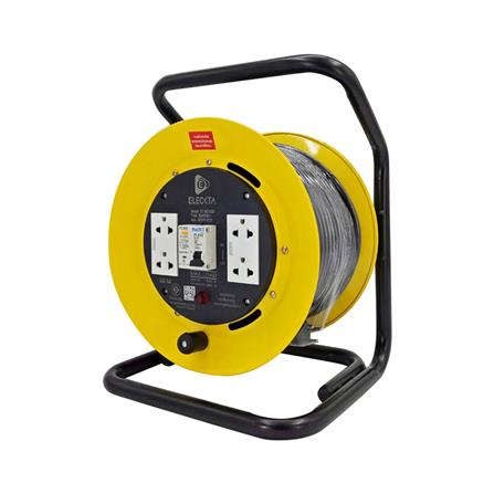 ล้อเก็บสายไฟ พร้อมเบรคเกอร์กันไฟดูด ELECKTA ET-BC1530 3600 วัตต์ 30 เมตร สีเหลือง
