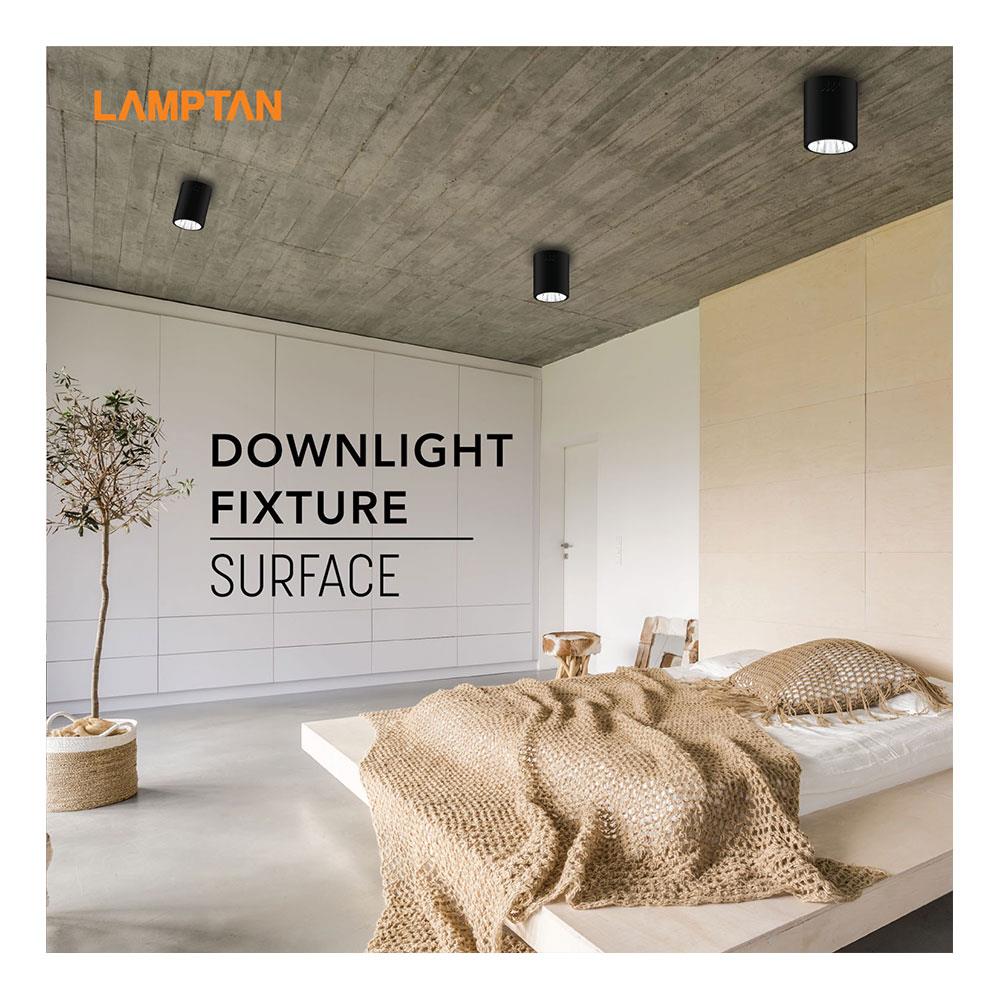 ดาวน์ไลท์ LAMPTAN SURFACE สีดำ 4 นิ้ว เหลี่ยม