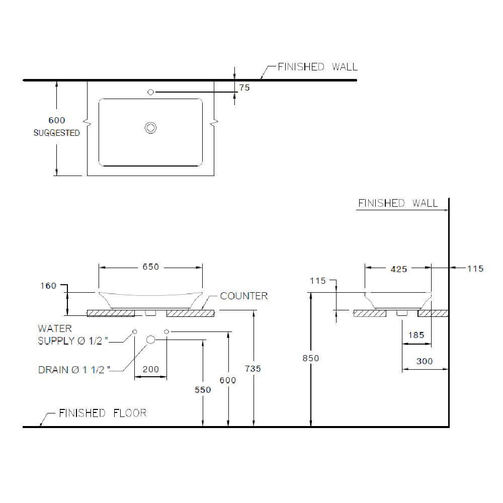 อ่างล้างหน้า COTTO C09117 สีขาว