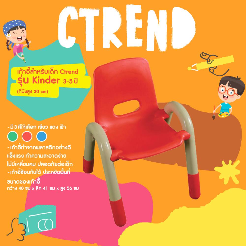 เก้าอี้เด็กพลาสติก CTREND KINDER สีแดง