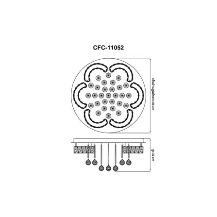 ไฟถาด LED EVL CFC-11052 48 วัตต์ DAYLIGHT/COOL WHITE/WARM WHITE สีใส/เงิน 5+1 หัว_3