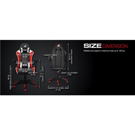 D.I.Y. เก้าอี้เกมมิ่ง SIGNO BAROCK GC-202BR สีดำ/แดง_13