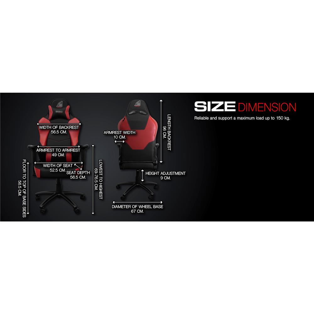 D.I.Y. เก้าอี้เกมมิ่ง SIGNO BRANCO GC-207BLK สีดำ