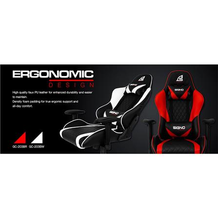 D.I.Y. เก้าอี้เกมมิ่ง SIGNO BAROCCO GC-203BR สีดำ/แดง_4