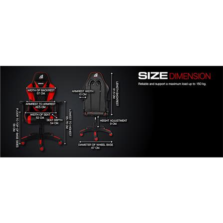 D.I.Y. เก้าอี้เกมมิ่ง SIGNO BAROCCO GC-203BR สีดำ/แดง_13