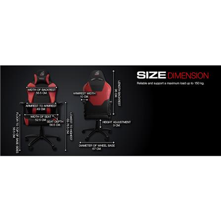 D.I.Y. เก้าอี้เกมมิ่ง SIGNO BRANCO GC-207BR สีดำ/แดง_13