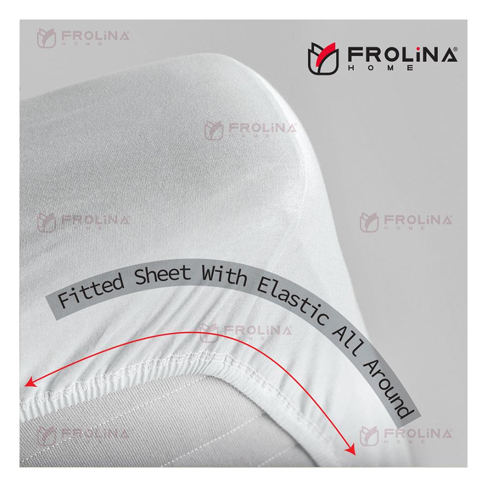 ชุดผ้าปูที่นอน 6 ฟุต 6 ชิ้น FROLINA MICROTEX DF011