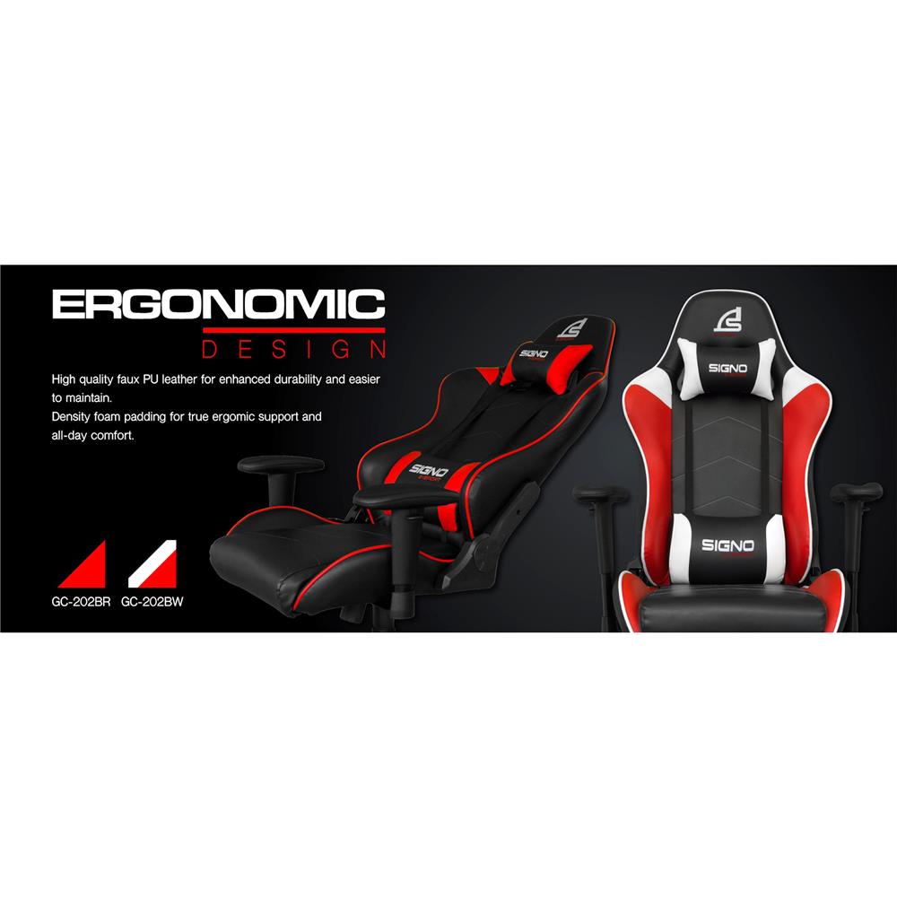 D.I.Y. เก้าอี้เกมมิ่ง SIGNO BAROCK GC-202BW สีดำ/ขาว