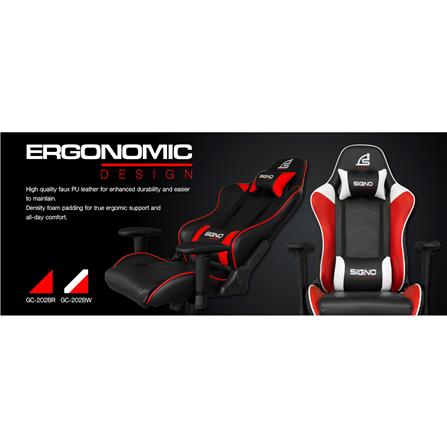 D.I.Y. เก้าอี้เกมมิ่ง SIGNO BAROCK GC-202BW สีดำ/ขาว_4