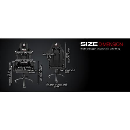 D.I.Y. เก้าอี้เกมมิ่ง SIGNO BLACKER GC-205BLK สีดำ_13