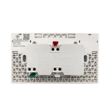 ชุดเต้ารับคู่ 3 ขา + สวิตช์ควบคุม SCHNEIDER M3T_SIS_GY สีเทา_1