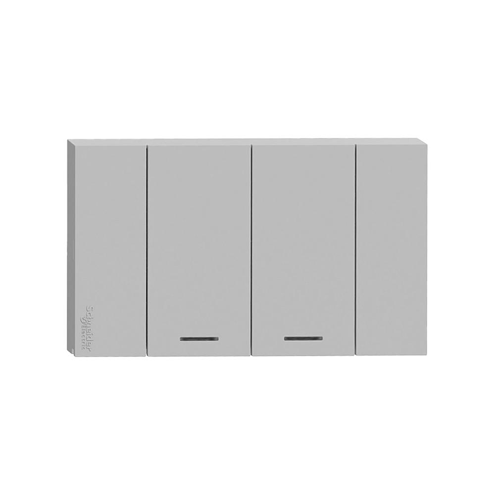 ชุดสวิตช์ทางเดียว 2 ช่อง SCHNEIDER A7032F_GY สีเทา