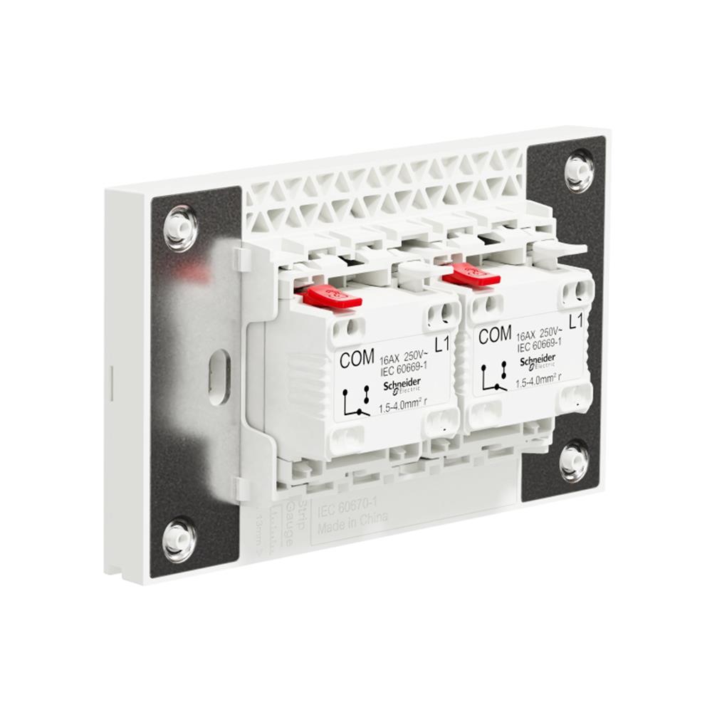 ชุดสวิตช์ทางเดียว 2 ช่อง SCHNEIDER  A7032F_WH สีขาว