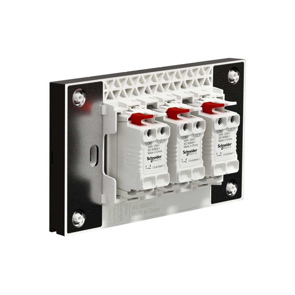 ชุดสวิตช์ทางเดียว 3 ช่อง SCHNEIDER A7033F_BK สีดำ