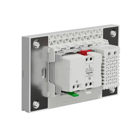 ชุดเต้ารับเดี่ยว 3 ขา + USB 1 ช่อง SCHNEIDER A70426USB_UST_GY สีเทา_1