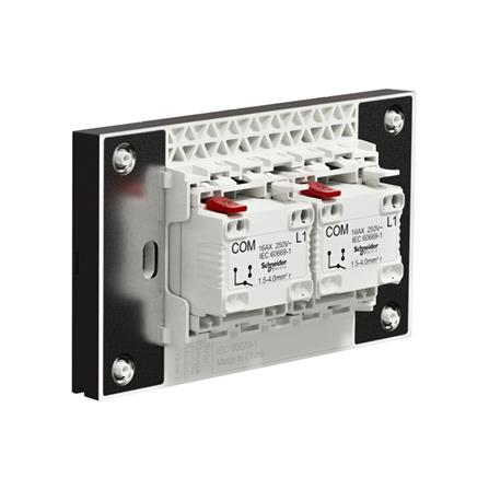 ชุดสวิตช์ทางเดียว 2 ช่อง SCHNEIDER A7032F_BK สีดำ_1