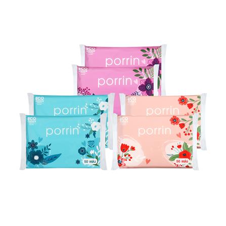 กระดาษเช็ดหน้าPORRIN POCKET PACK 50 แผ่น แพ็ค 6