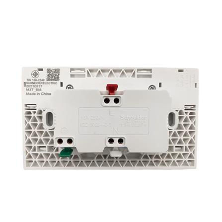 ชุดเต้ารับคู่ 3 ขา + สวิตช์ควบคุม SCHNEIDER M3T_SIS_BK สีดำ_1