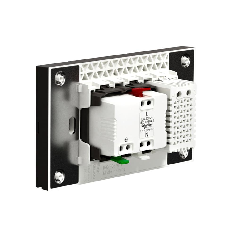 ชุดเต้ารับเดี่ยว 3 ขา + USB 1 ช่อง SCHNEIDER A70426USB_UST_BK สีดำ