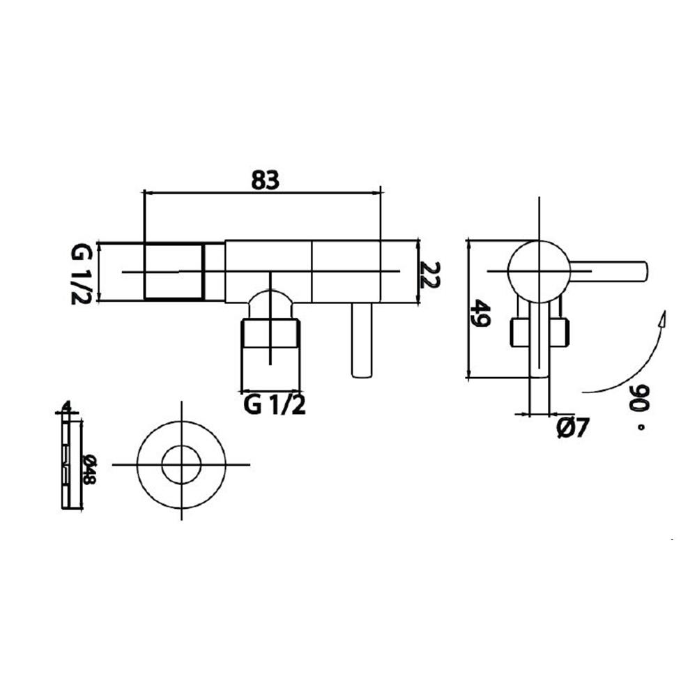 สต๊อปวาล์ว 1 ทาง COTTO CT1701(HM)
