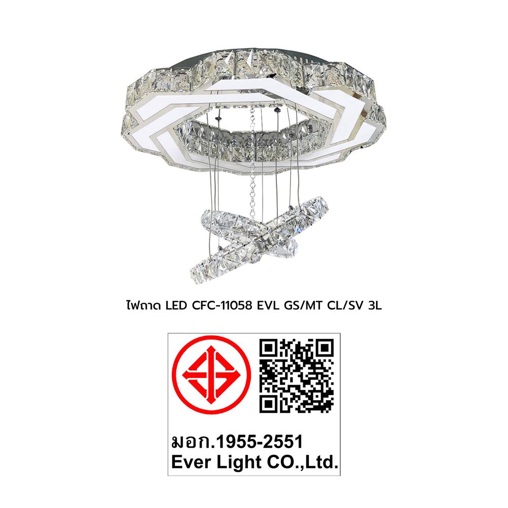 ไฟถาด LED EVL CFC-11058 50 วัตต์ DAYLIGHT/COOL WHITE/WARM WHITE สีใส/เงิน 3 หัว