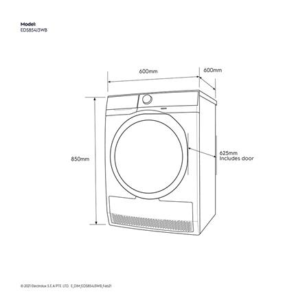 เครื่องอบผ้าฝาหน้า ELECTROLUX EDS854J3WB 8.5 กก.+ขาตั้ง_5