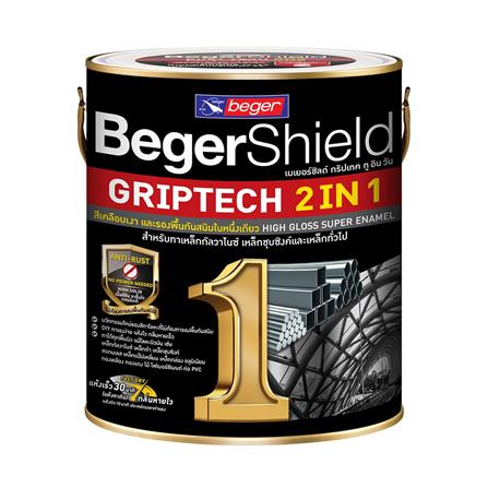 สีน้ำมัน BEGER กริปเทค 2IN1 BR100 สีขาว เงา 1 แกลลอน