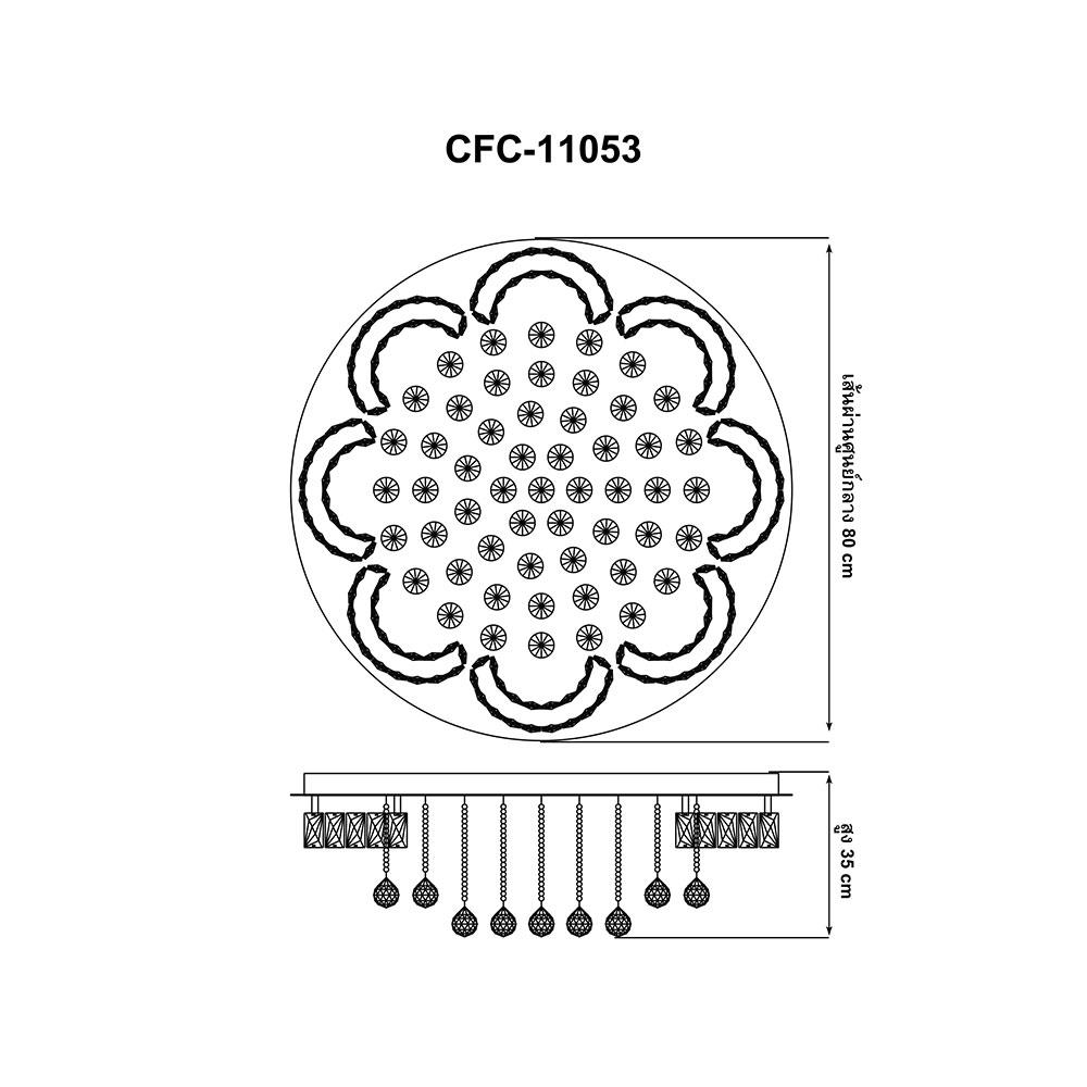 ไฟถาด LED EVL CFC-11053 64 วัตต์ DAYLIGHT/COOL WHITE/WARM WHITE สีใส/เงิน 1 หัว
