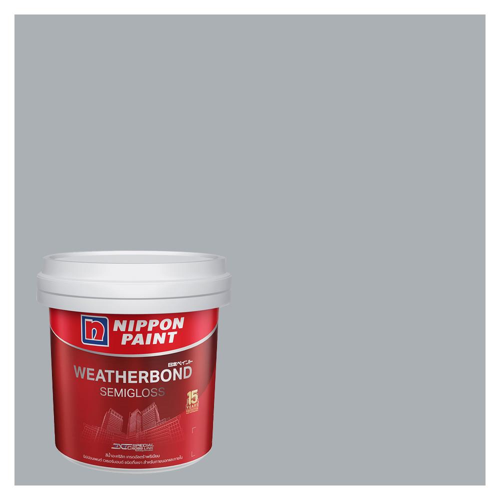 สีน้ำทาภายนอก NIPPON PAINT WEATHERBOND สี GRAY MYSTIC #NPN1986P กึ่งเงา 9 ลิตร