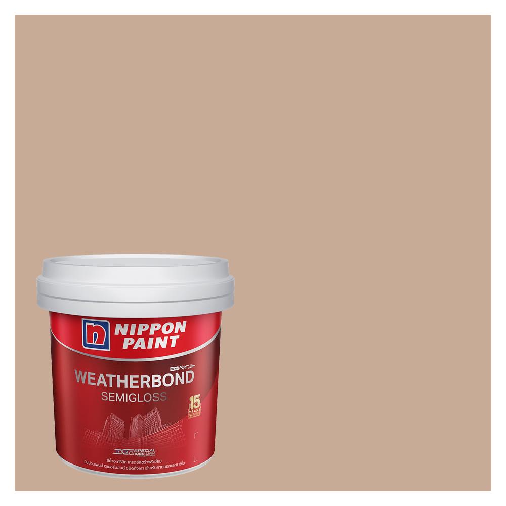 สีน้ำทาภายนอก NIPPON PAINT WEATHERBOND สี SOFT FUR #NPN1874T กึ่งเงา 9 ลิตร