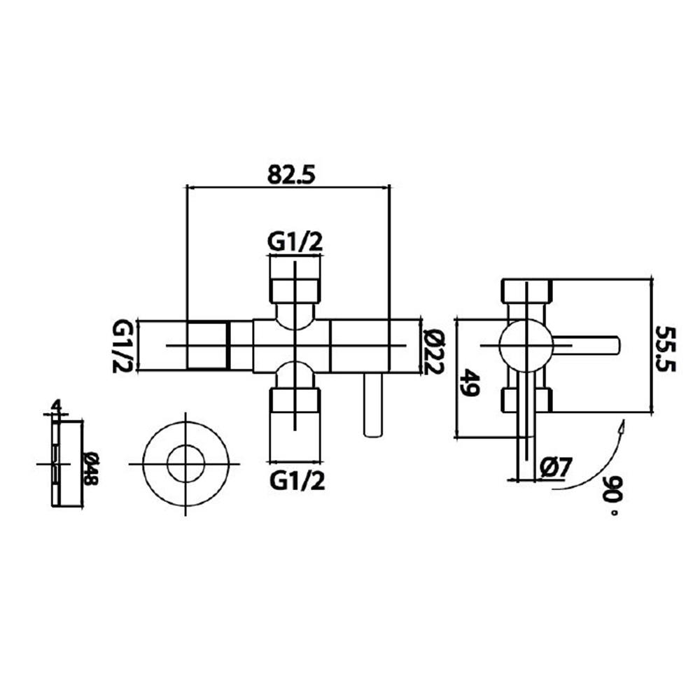 สต๊อปวาล์ว 2 ทาง COTTO CT1702(HM)