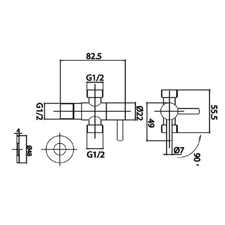 สต๊อปวาล์ว 2 ทาง COTTO CT1702(HM)_1