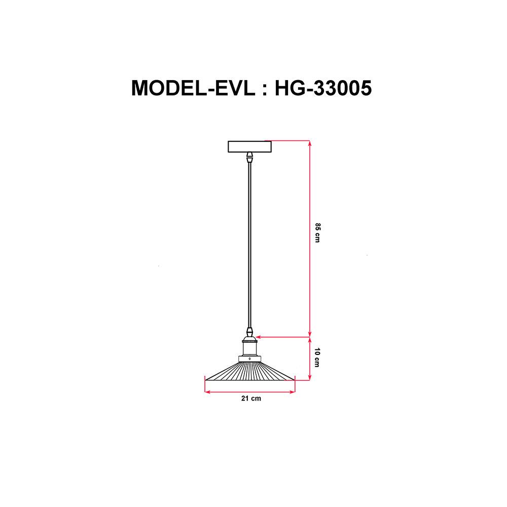 ไฟช่อ EVL HG-33005 ใส/ทอง/ดำ 1 หัว