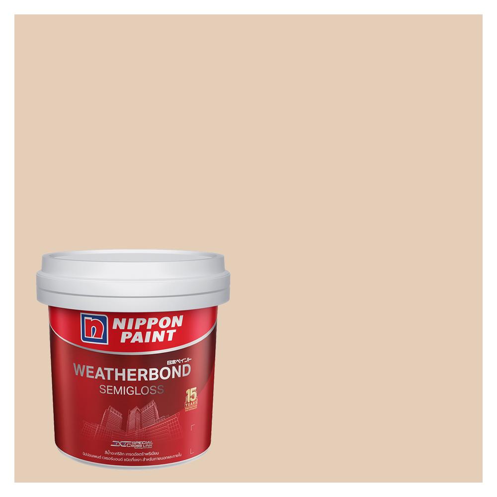 สีน้ำทาภายนอก NIPPON PAINT WEATHERBOND สี SHITAKE #NPN1873P กึ่งเงา 9 ลิตร