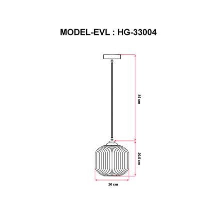 ไฟช่อ EVL HG-33004 ขาว/ดำ 1 หัว_2
