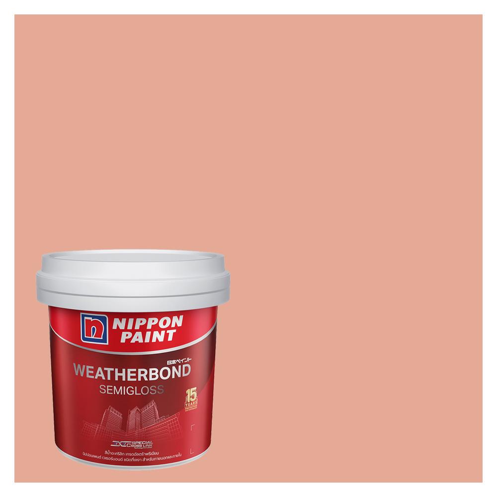 สีน้ำทาภายนอก NIPPON PAINT WEATHERBOND สี CLAY BUSHED #NPR1368P กึ่งเงา 9 ลิตร