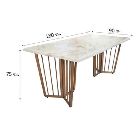 โต๊ะอาหาร KAWIN TWIN LEG สีขาว/ROSE GOLD_5