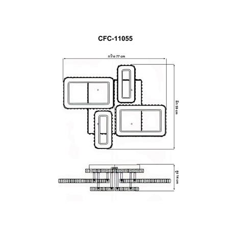 ไฟถาด LED EVL CFC-11055 88 วัตต์ DAYLIGHT/COOL WHITE/WARM WHITE สีใส/เงิน 1 หัว_3