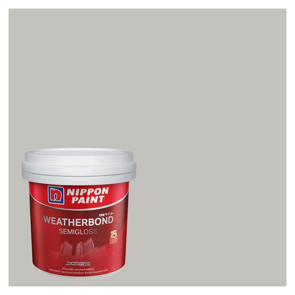 สีน้ำทาภายนอก NIPPON PAINT WEATHERBOND สี GRAY ASHES #NPN2041P กึ่งเงา 9 ลิตร