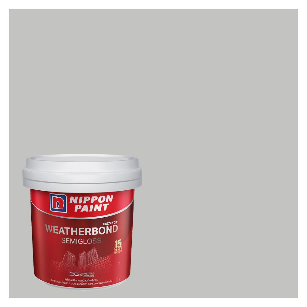สีน้ำทาภายนอก NIPPON PAINT WEATHERBOND สี GRAY GLOVE #NPN1991P กึ่งเงา 9 ลิตร