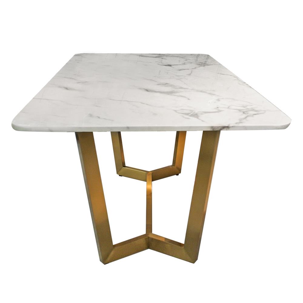 โต๊ะอาหาร KAWIN DOUBLE Y สีขาว/ทอง