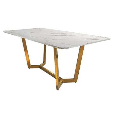 โต๊ะอาหาร KAWIN DOUBLE Y สีขาว/ทอง_0